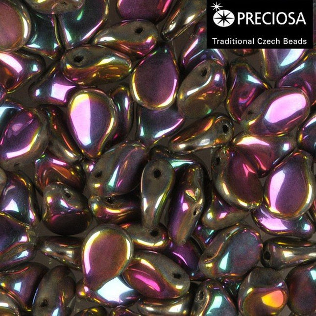 Metallic Purple AB Preciosa Pip Beads