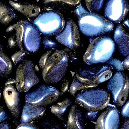 Metallic Blue Preciosa Pip Beads