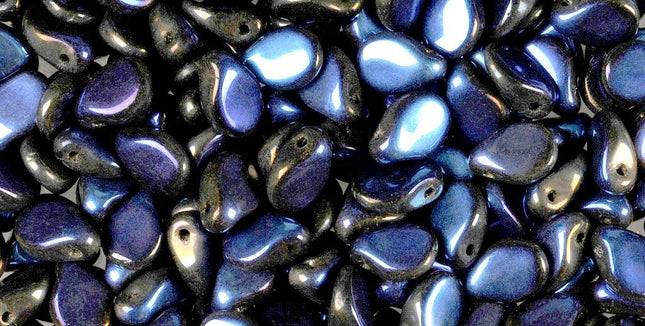 Metallic Blue Preciosa Pip Beads