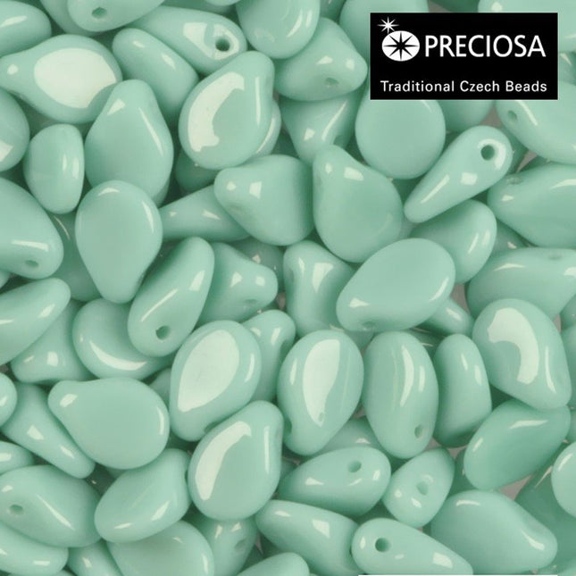 Opaque Turquoise Preciosa Pip Beads