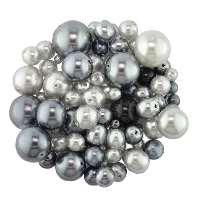 Silver-Grey Czech Glass Pearl Mix