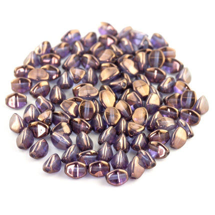 5mm czech glass pinch beads metallic copper