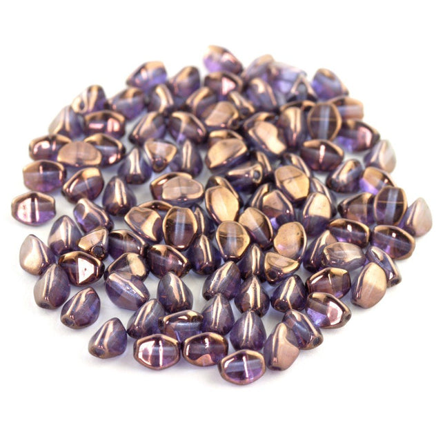 5mm czech glass pinch beads metallic copper