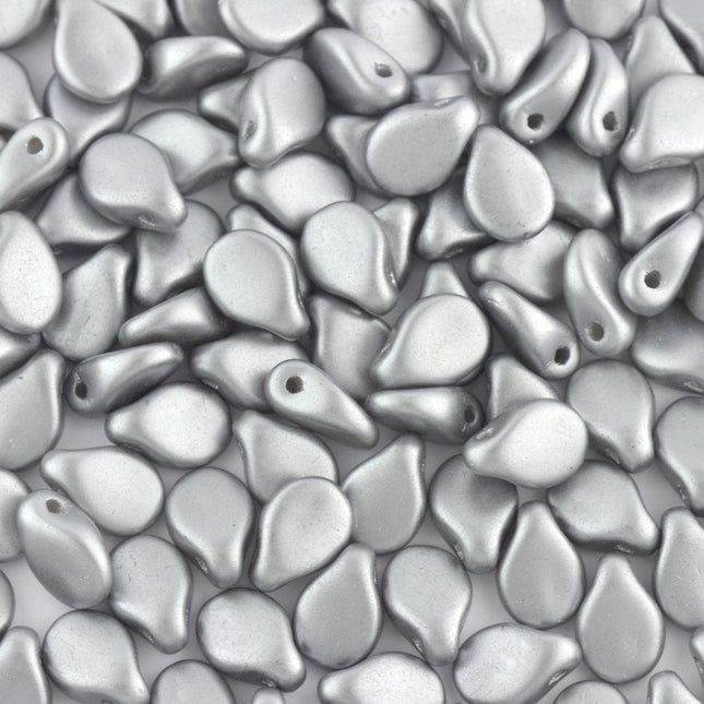 Pastel Grey/Silver Preciosa Pip Beads