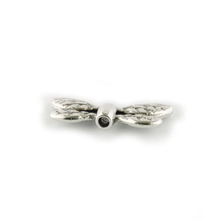 metal dragonfly wings bead in antique silver plating