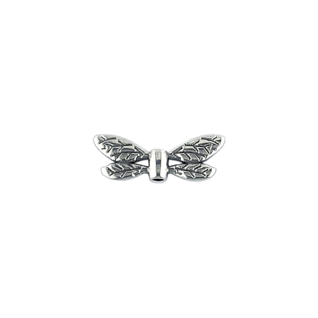 Dragonfly wings bead antique silver
