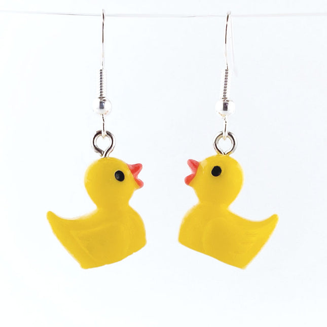 Acrylic Yellow Duck Charm earrings