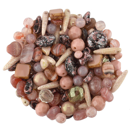 Dusty Rose Czech Glass Bead Mix
