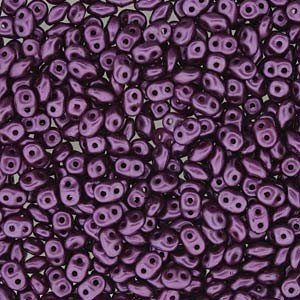 Matubo czech glass 2 hole miniduo beads pastel purple