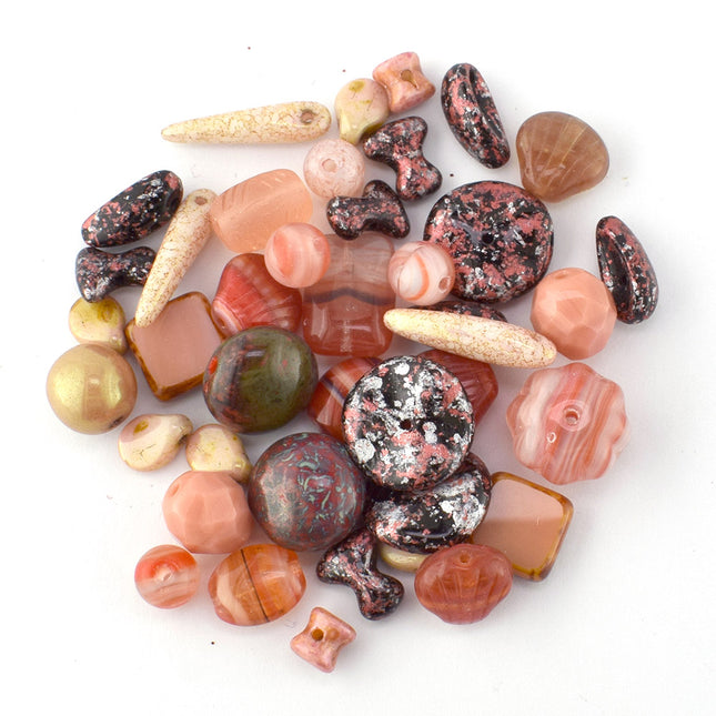 Dusty Rose Czech Glass Bead Mix