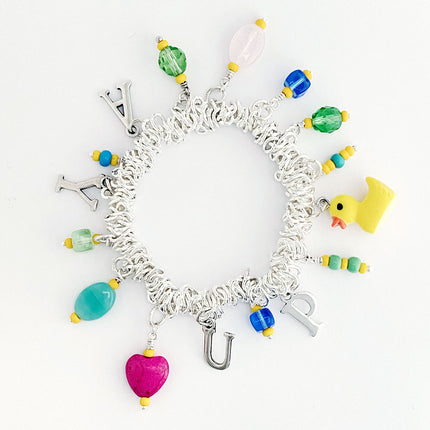 Elasticated Charm Bracelet Gold Plated