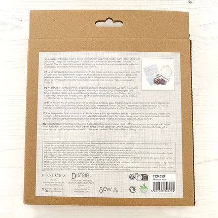 Trimits Mountain View Embroidery Hoop Kit back of box