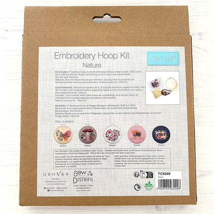 Trimits Nature Embroidery Hoop Kit back of box