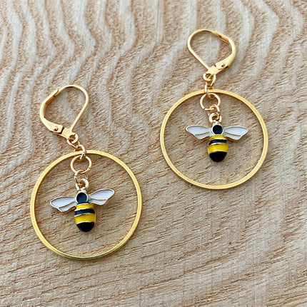 Enamel Bee Charms used in Earrings