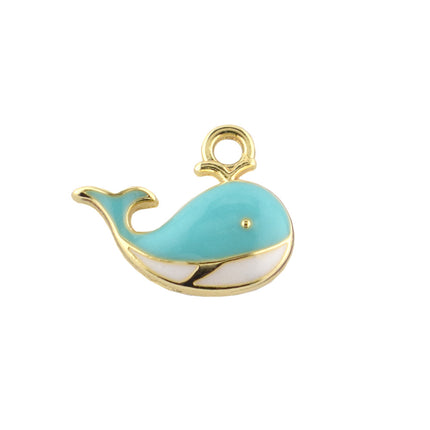 Turquoise Enamel Whale Charm