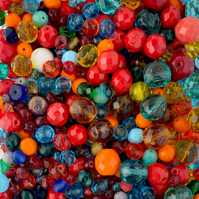 Czech Glass Colour Faceted Bead Mix