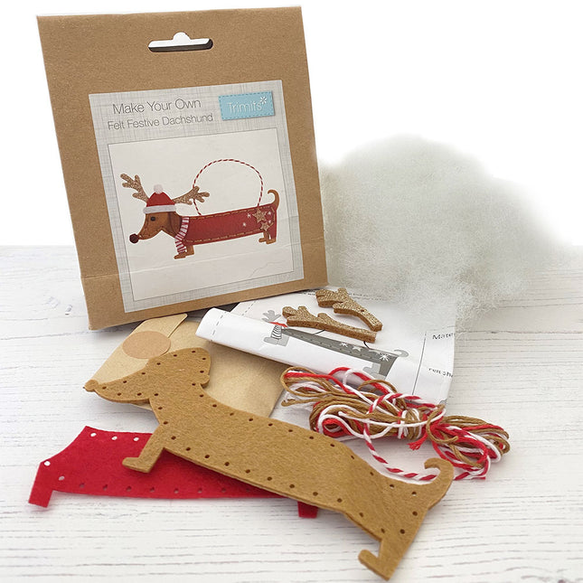 Make Your Own Felt Festive Dachshund