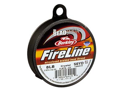 8lb fireline beading thread white - crystal