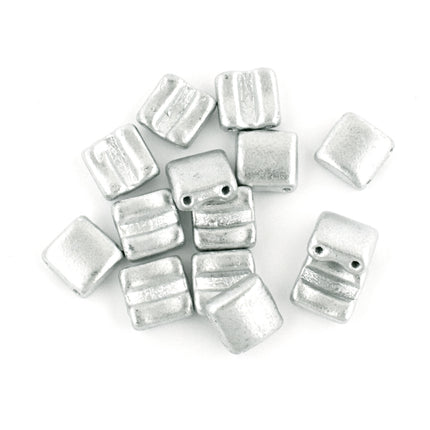 Czech Glass Fixer Beads - Silver - Horizontal Holes -5g
