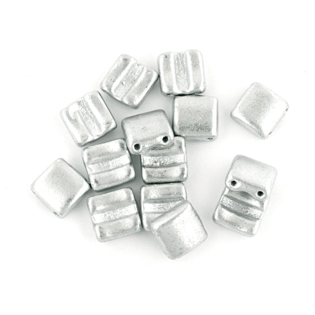Czech Glass Fixer Beads - Silver - Horizontal Holes -5g