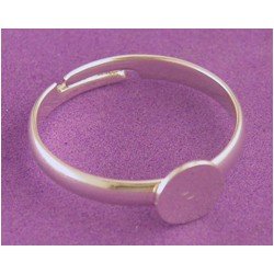 Ring Flat Pad 7mm Silver Plated