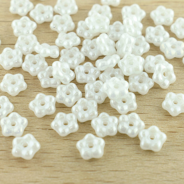 Flower Spacer Bead Pearl White