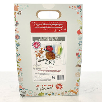Gingerbread Kids Needle Felting box back