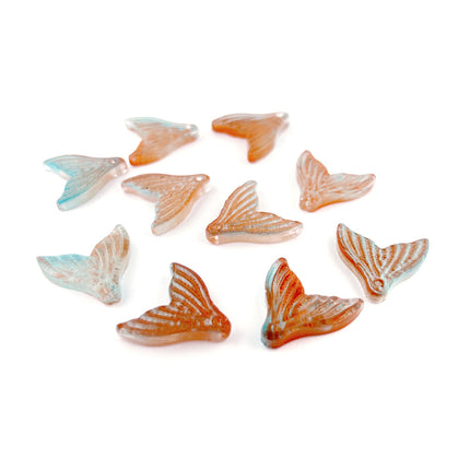Glass Mermaid Tail Pendant Brown/Blue