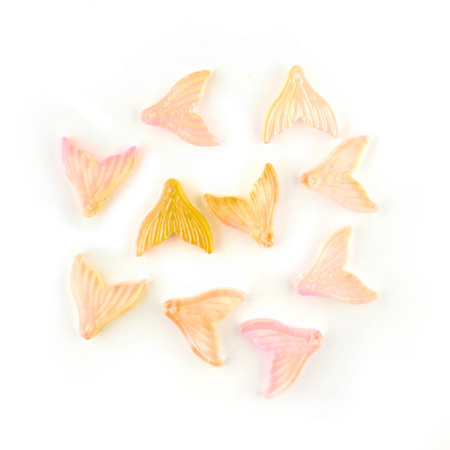 Glass Mermaid Tail Pendant Peach