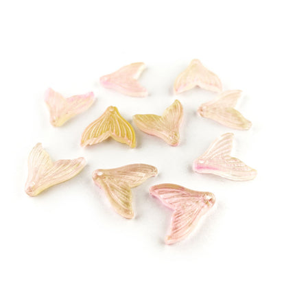 Glass Mermaid Tail Pendant Peach