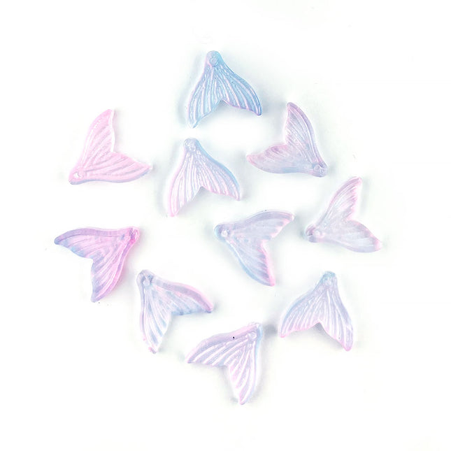 Glass Mermaid Tail Pendant Pink/Purple