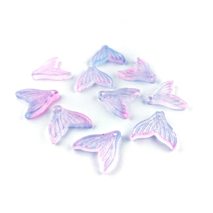Glass Mermaid Tail Pendant Pink/Purple