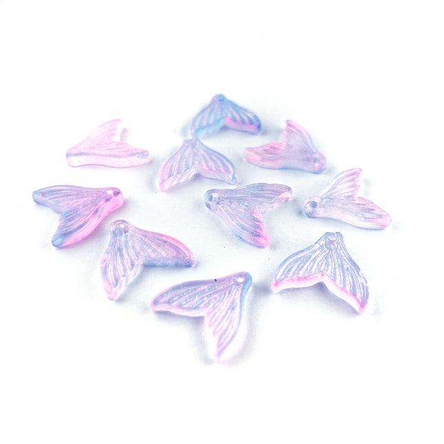 Glass Mermaid Tail Pendant Pink/Purple