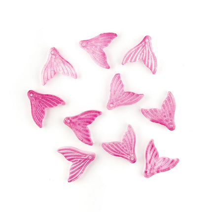 Glass Mermaid Tail Pendant Pink