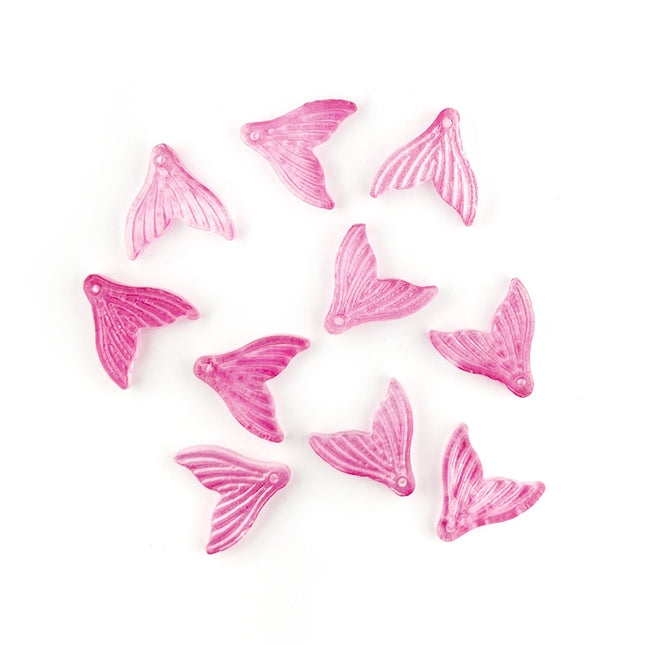 Glass Mermaid Tail Pendant Pink