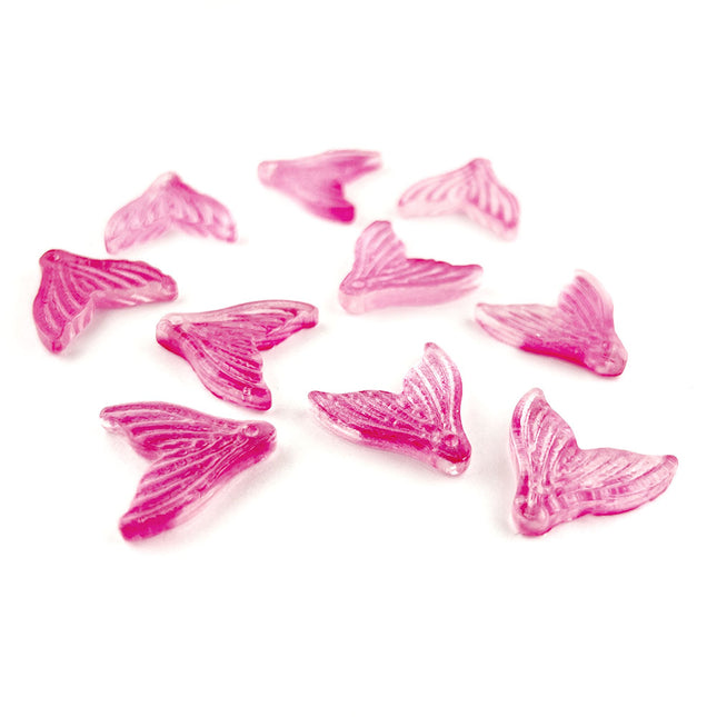 Glass Mermaid Tail Pendant Pink