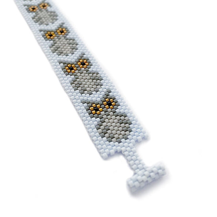 Great Grey Owl Bracelet Peyote Stitch Beading Kit