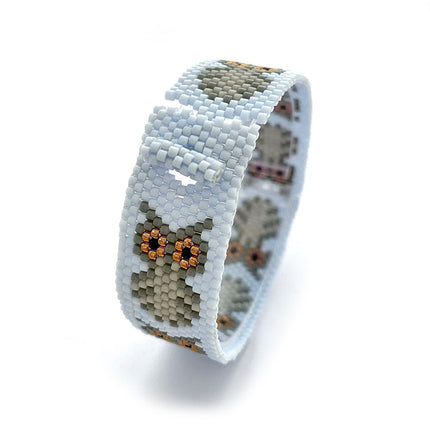 Great Grey Owl Bracelet Peyote Stitch Beading Kit