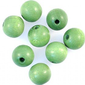 12mm Green Round Wooden Beads