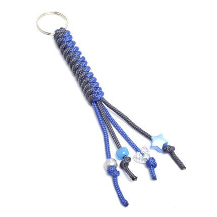 Grey and Royal Blue Paracord Snake Knot Keyring Kit