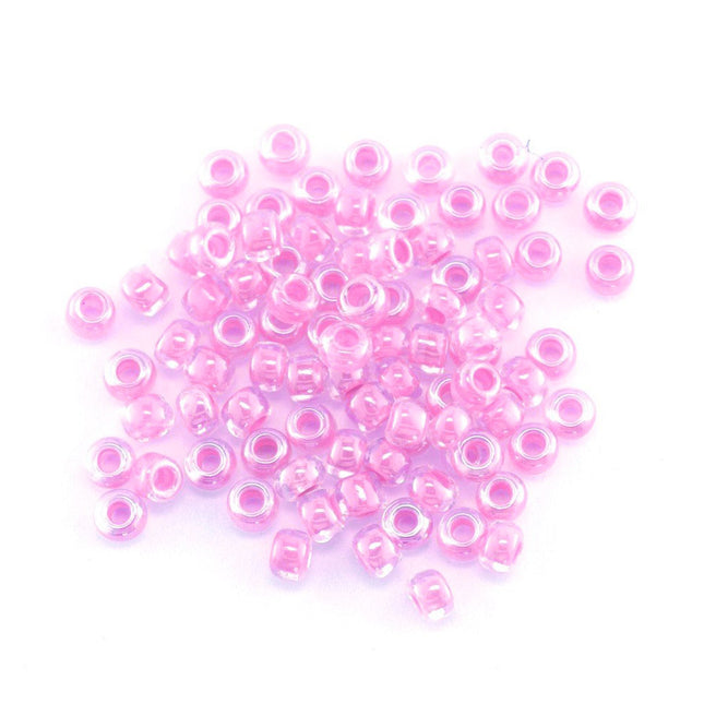 Size 9/0 Gutermann 5260 Pink Lined Crystal Seed Beads