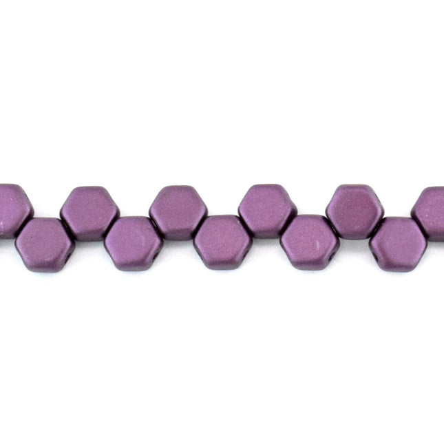 czech glass 2 hole honeycomb beads pastel bordeaux