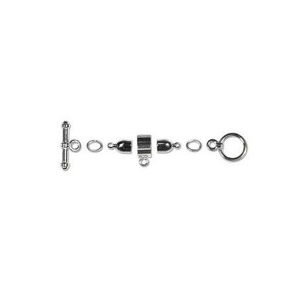 Kumihimo 4mm Bullet End Findings Set Silver Plated