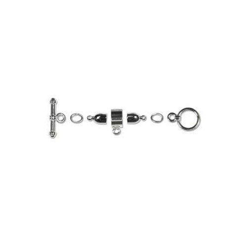 Kumihimo 4mm Bullet End Findings Set Silver Plated