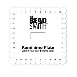 The Beadsmith Kumihimo square plate for flat braiding