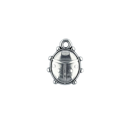 metal ladybird charm in antique silver