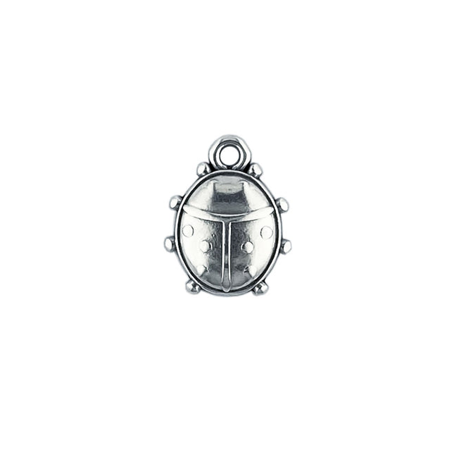 metal ladybird charm in antique silver