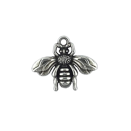 Large Bee Charm Antique Silver