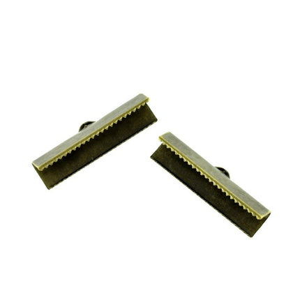 Nostalgia Large 24mm Plain Ribbon Ends Antique Gold*