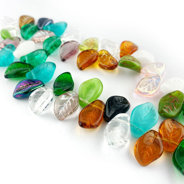 Glass Leaf Beads